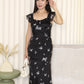 Danelle Printed Maxi Dress (Black)