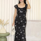 Danelle Printed Maxi Dress (Black)