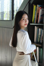 Onyx Semi-Sheer Long Sleeve Top (White)