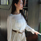 Onyx Semi-Sheer Long Sleeve Top (White)