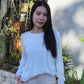 Onyx Semi-Sheer Long Sleeve Top (White)