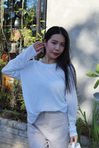 Onyx Semi-Sheer Long Sleeve Top (White)