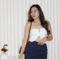 Alrey Padded Tube Crop Top (White)