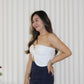 Alrey Padded Tube Crop Top (White)