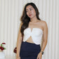 Alrey Padded Tube Crop Top (White)