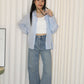 Sora Button Up Top (Blue)