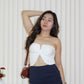 Alrey Padded Tube Crop Top (White)