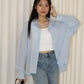 Sora Button Up Top (Blue)