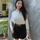 Onyx Semi-Sheer Long Sleeve Top (White)