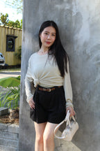 Onyx Semi-Sheer Long Sleeve Top (White)
