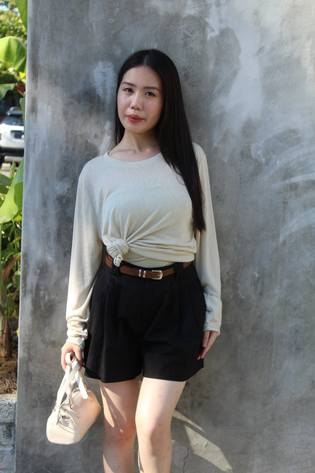 Onyx Semi-Sheer Long Sleeve Top (White)