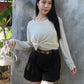 Onyx Semi-Sheer Long Sleeve Top (White)