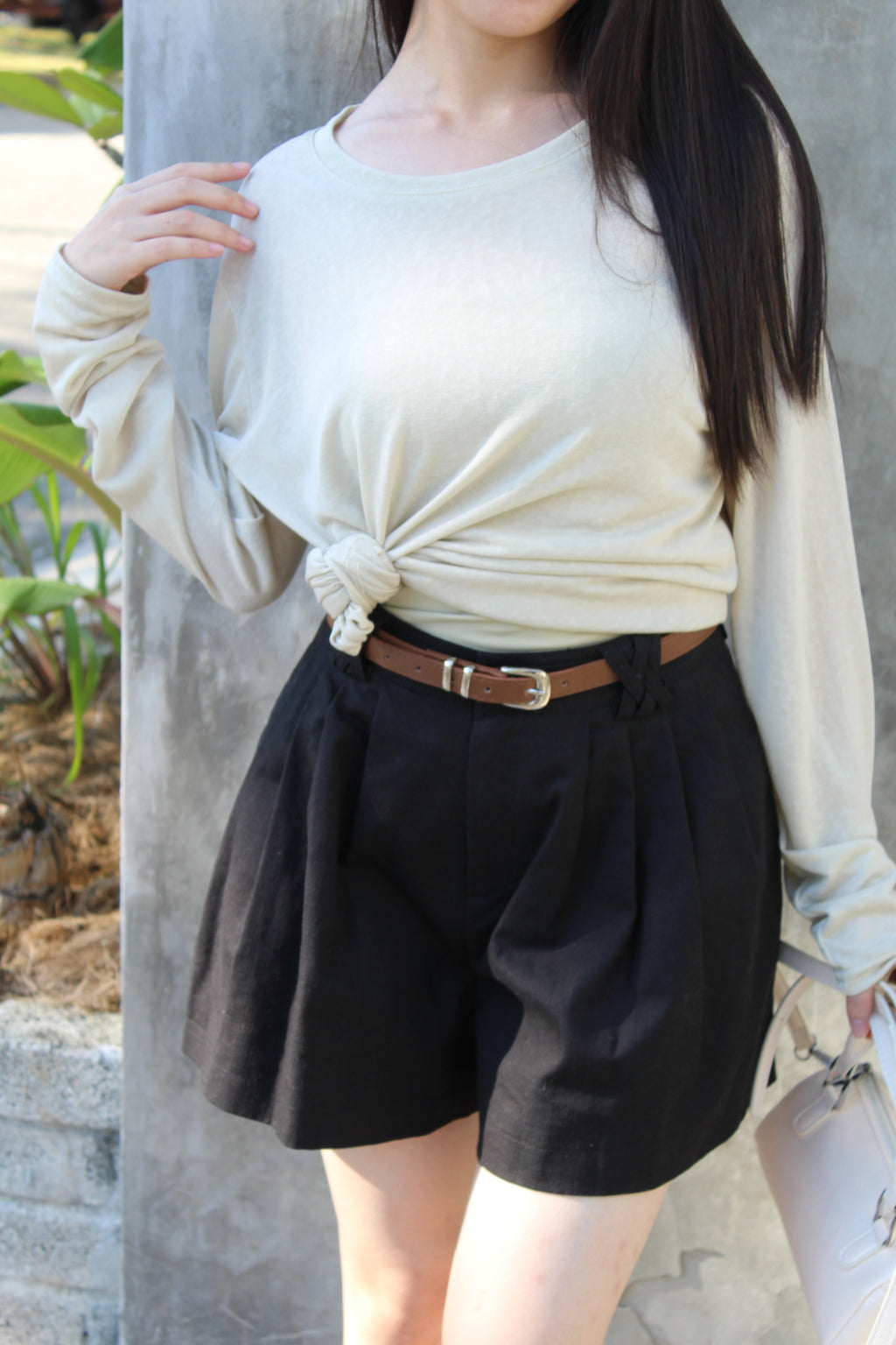 Onyx Semi-Sheer Long Sleeve Top (White)
