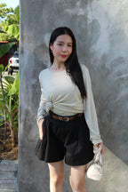 Onyx Semi-Sheer Long Sleeve Top (White)