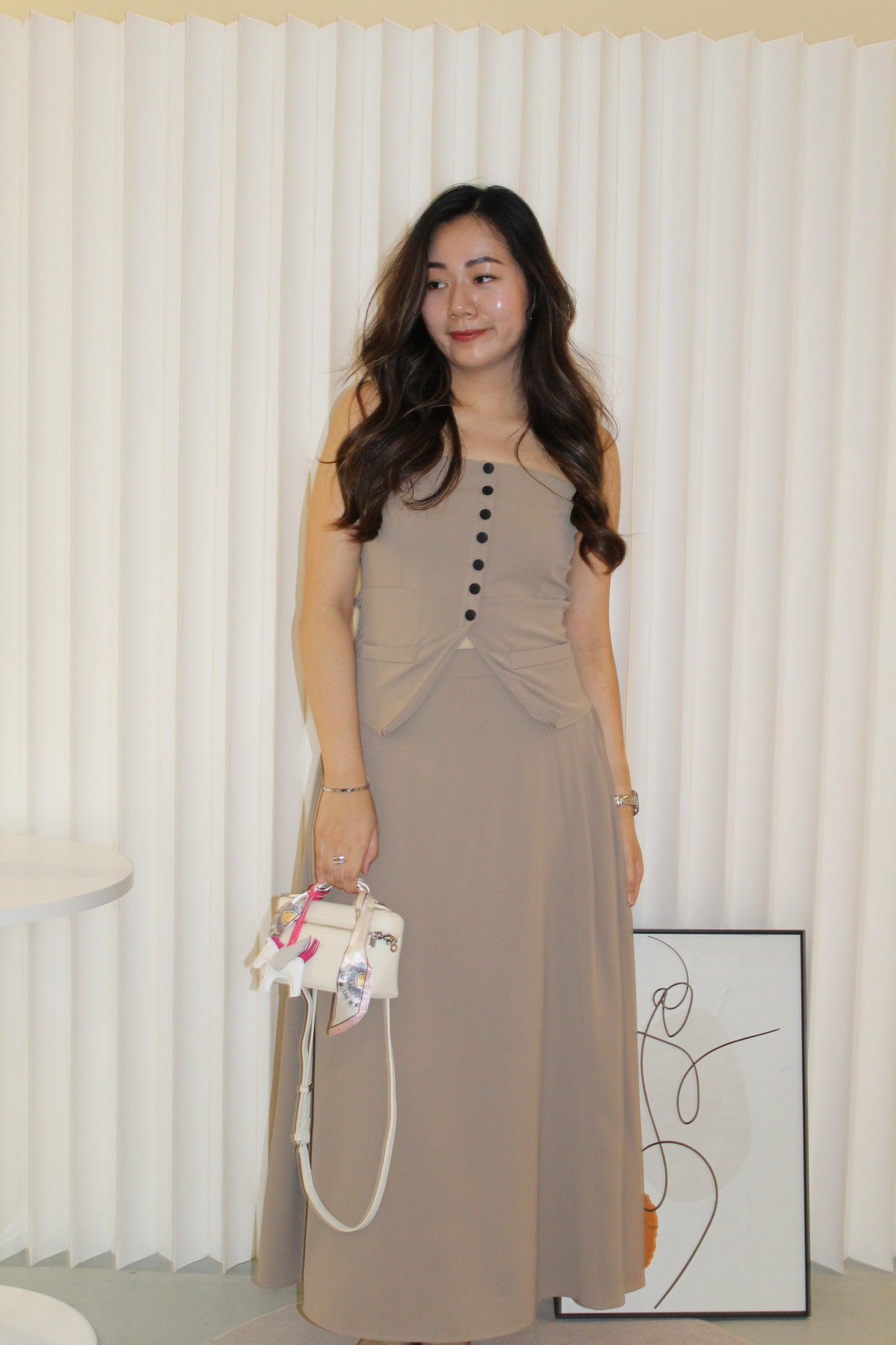 Cooper Suit Maxi Skirt (Khaki)