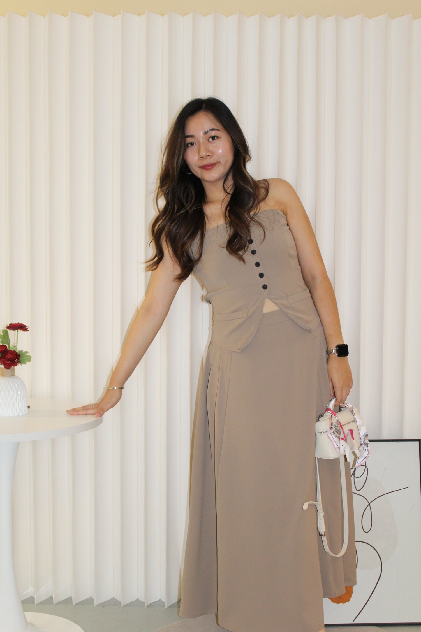 Cooper Suit Maxi Skirt (Khaki)