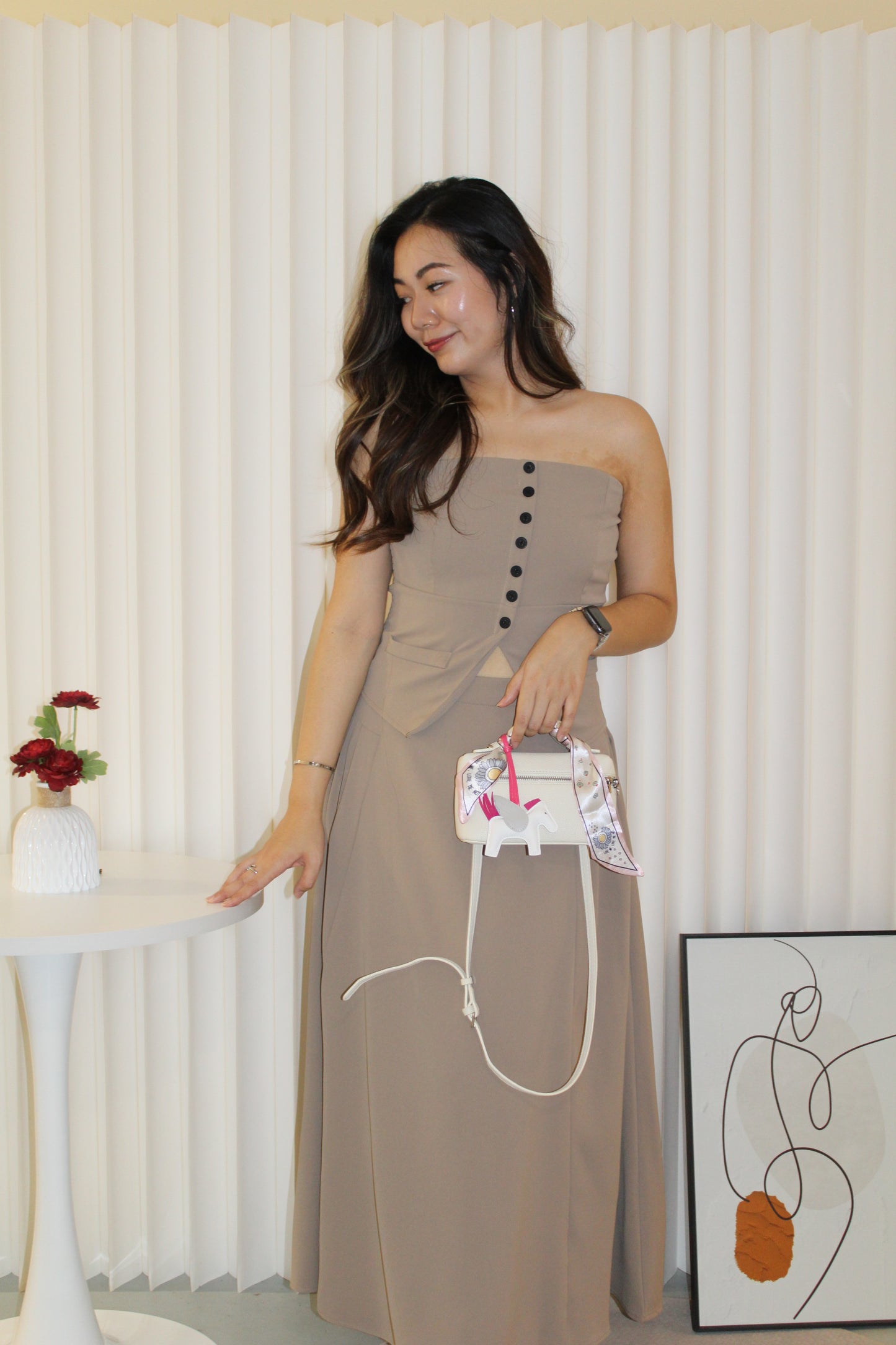 Cooper Suit Maxi Skirt (Khaki)