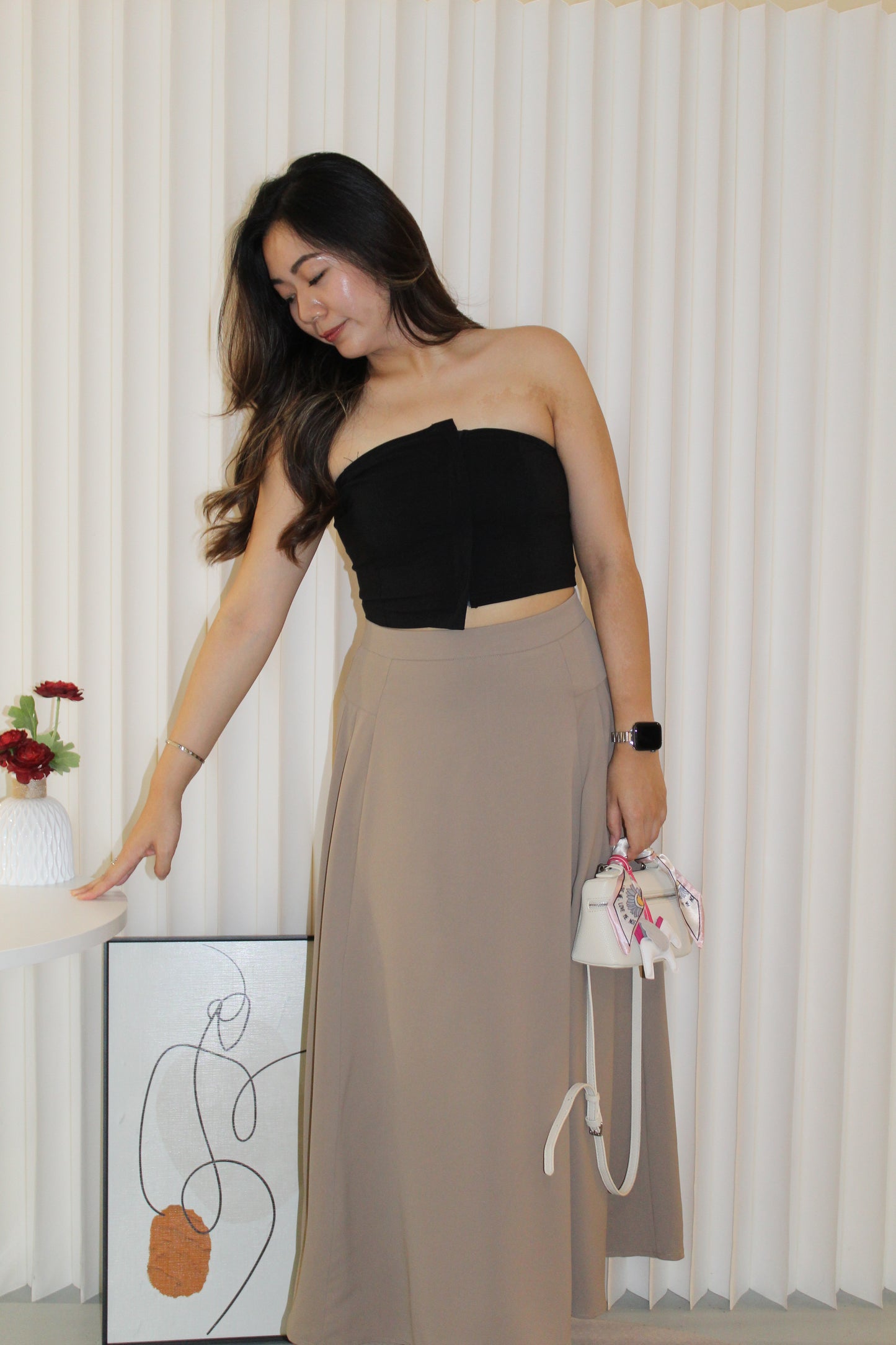 Cooper Suit Maxi Skirt (Khaki)