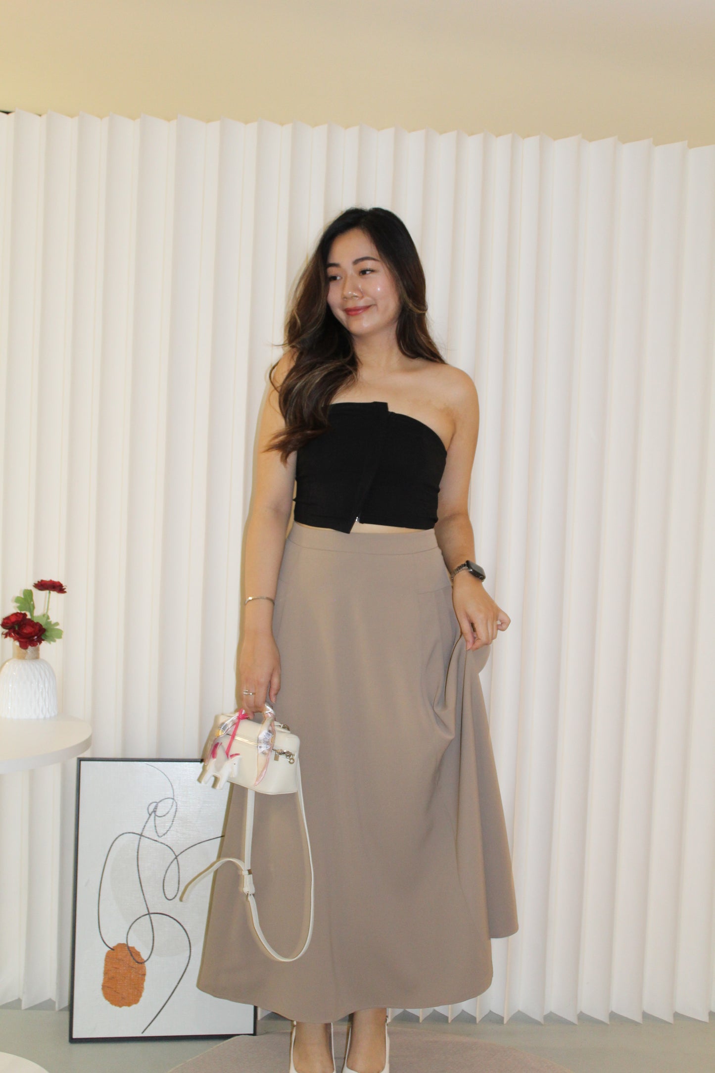 Cooper Suit Maxi Skirt (Khaki)