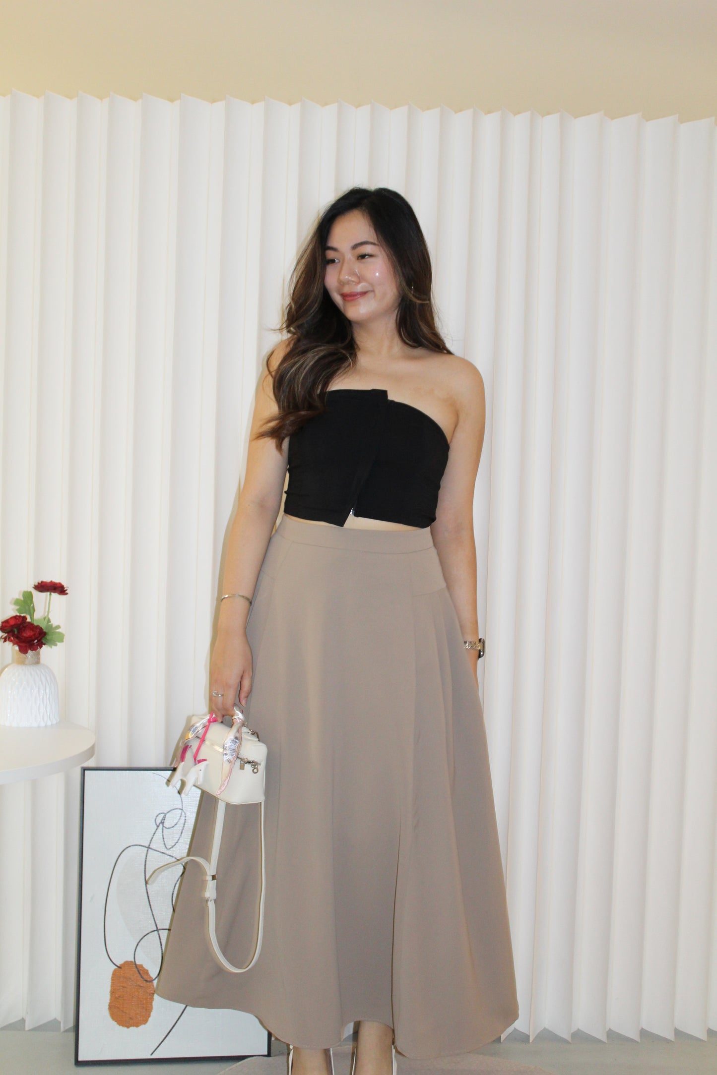 Cooper Suit Maxi Skirt (Khaki)