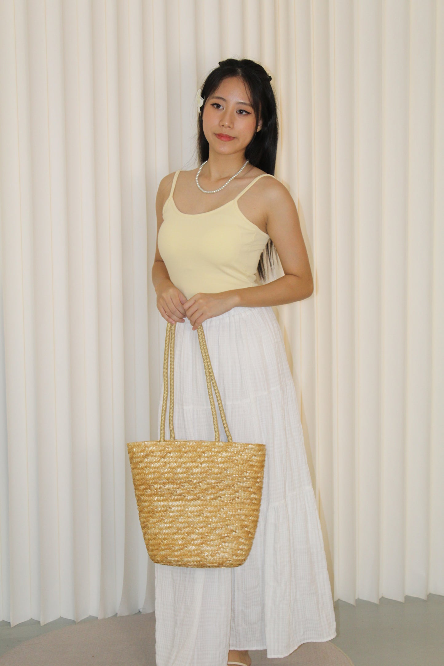 Brenda Checkered Maxi Skirt (Blue)