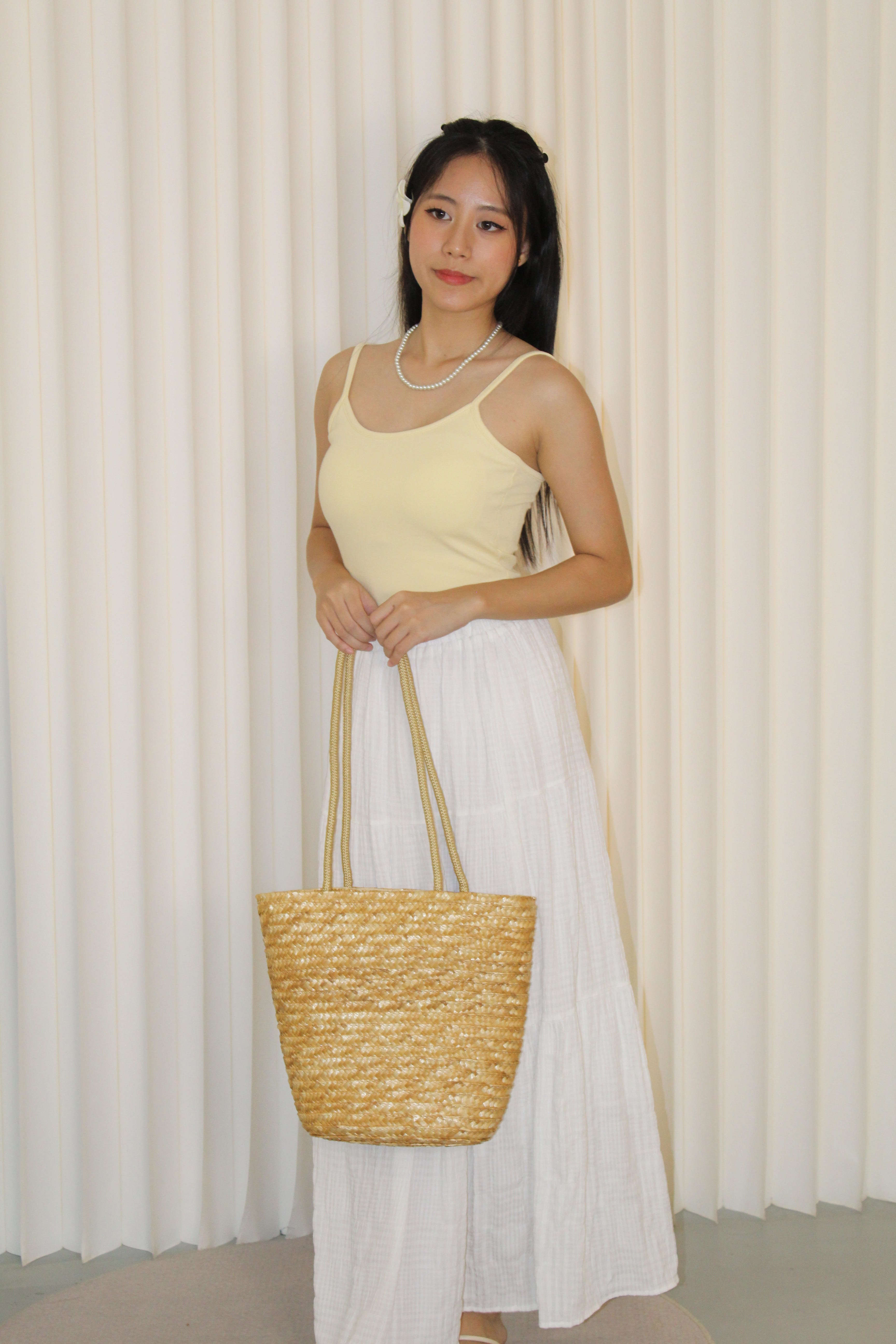 Rattan Long Strap Shoulder Bag