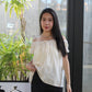 Kaliyah Broderie Ruffle Top (Blue）