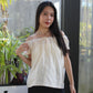 Kaliyah Broderie Ruffle Top (Blue）