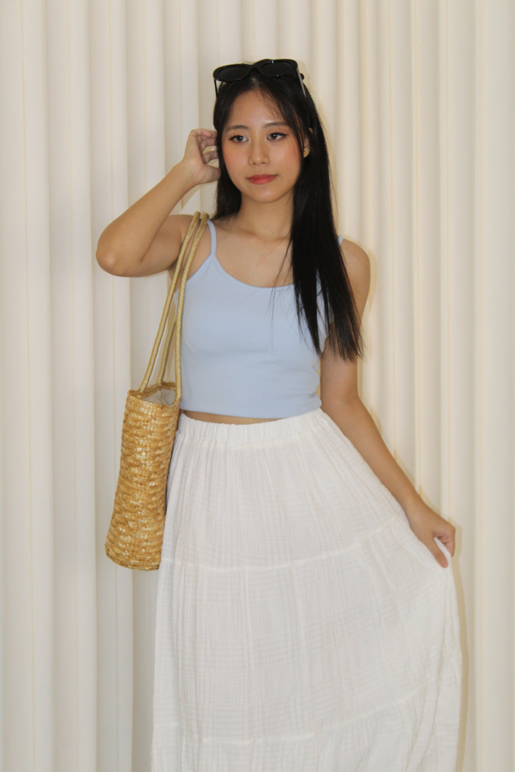 Rattan Long Strap Shoulder Bag