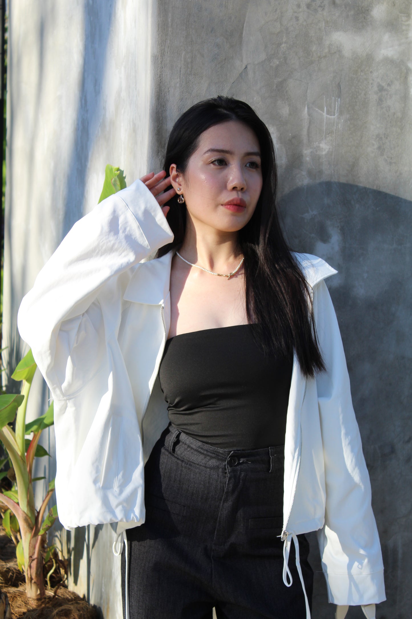 Quincey Cropped Jacket (Cream)