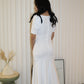 Diana V Neck Maxi Dress (White)