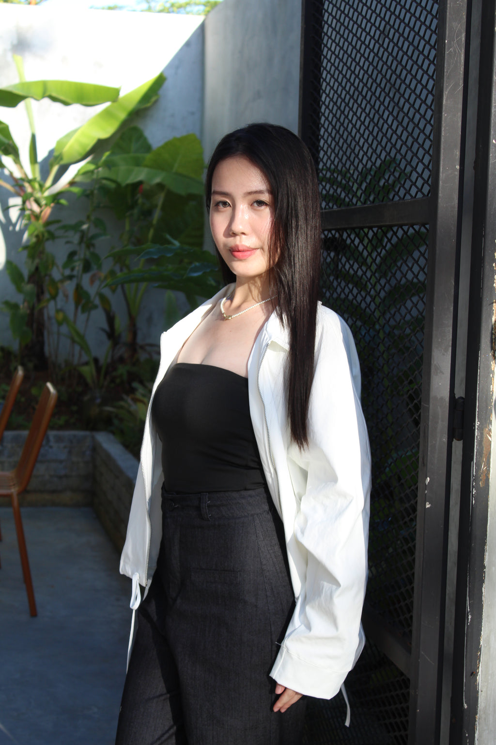 Quincey Cropped Jacket (White)