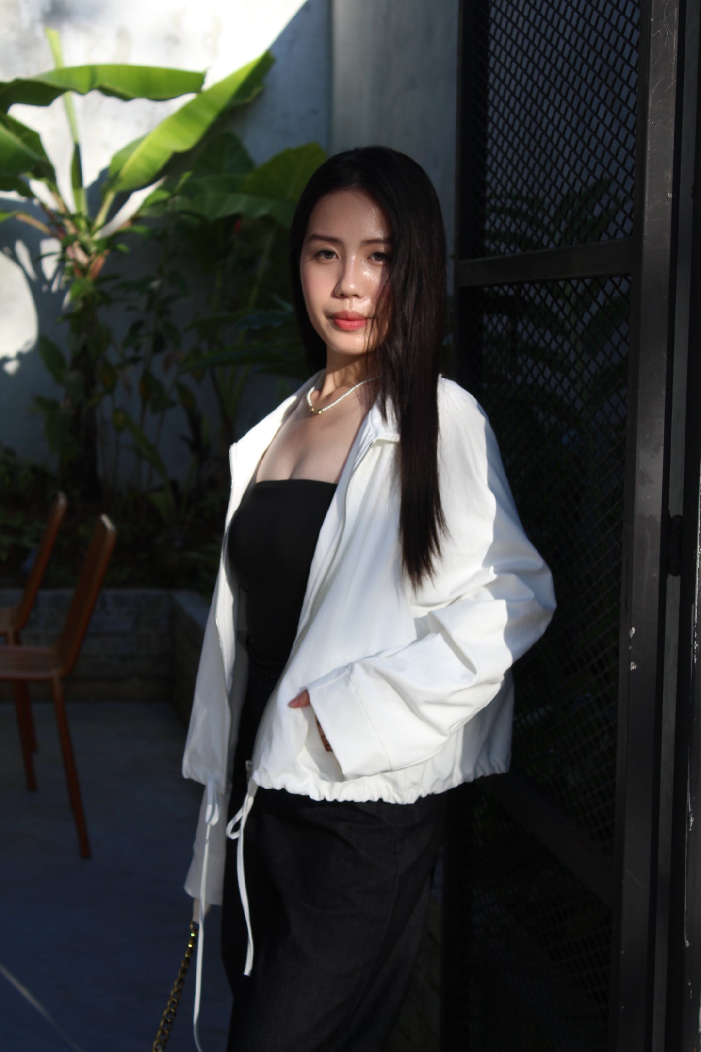 Quincey Cropped Jacket (Cream)