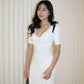 Diana V Neck Maxi Dress (White)