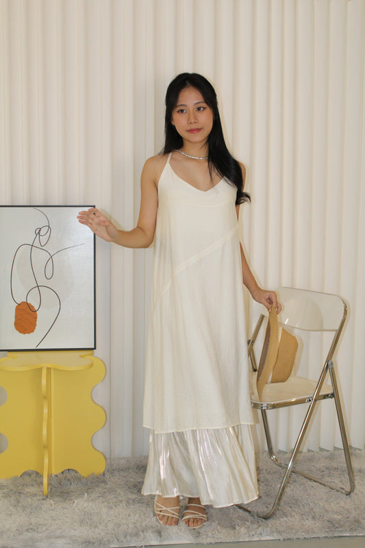 Ornella Cami Two Layered Midaxi Dress (Cream)