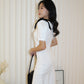 Diana V Neck Maxi Dress (White)