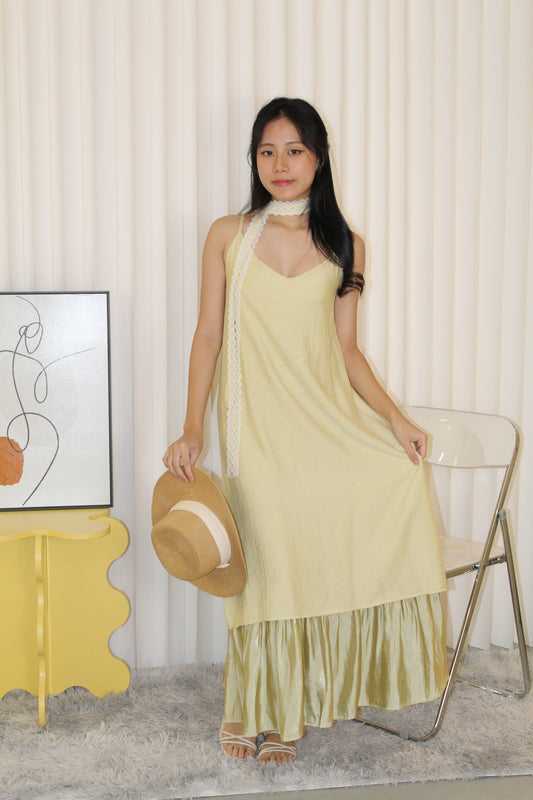 Ornella Cami Two Layered Midaxi Dress (Green)