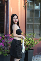 Camryn Polka Dot Midi Skirt (White)