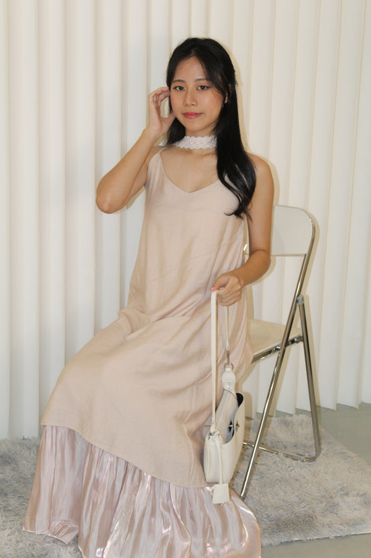Ornella Cami Two Layered Midaxi Dress (Pink)