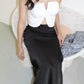 Scarlett Satin Maxi Skirt (Black)