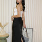 Scarlett Satin Maxi Skirt (Black)