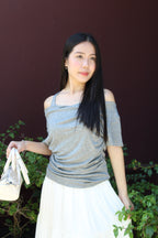 Yenesia Faux Two-Piece Top (Black)