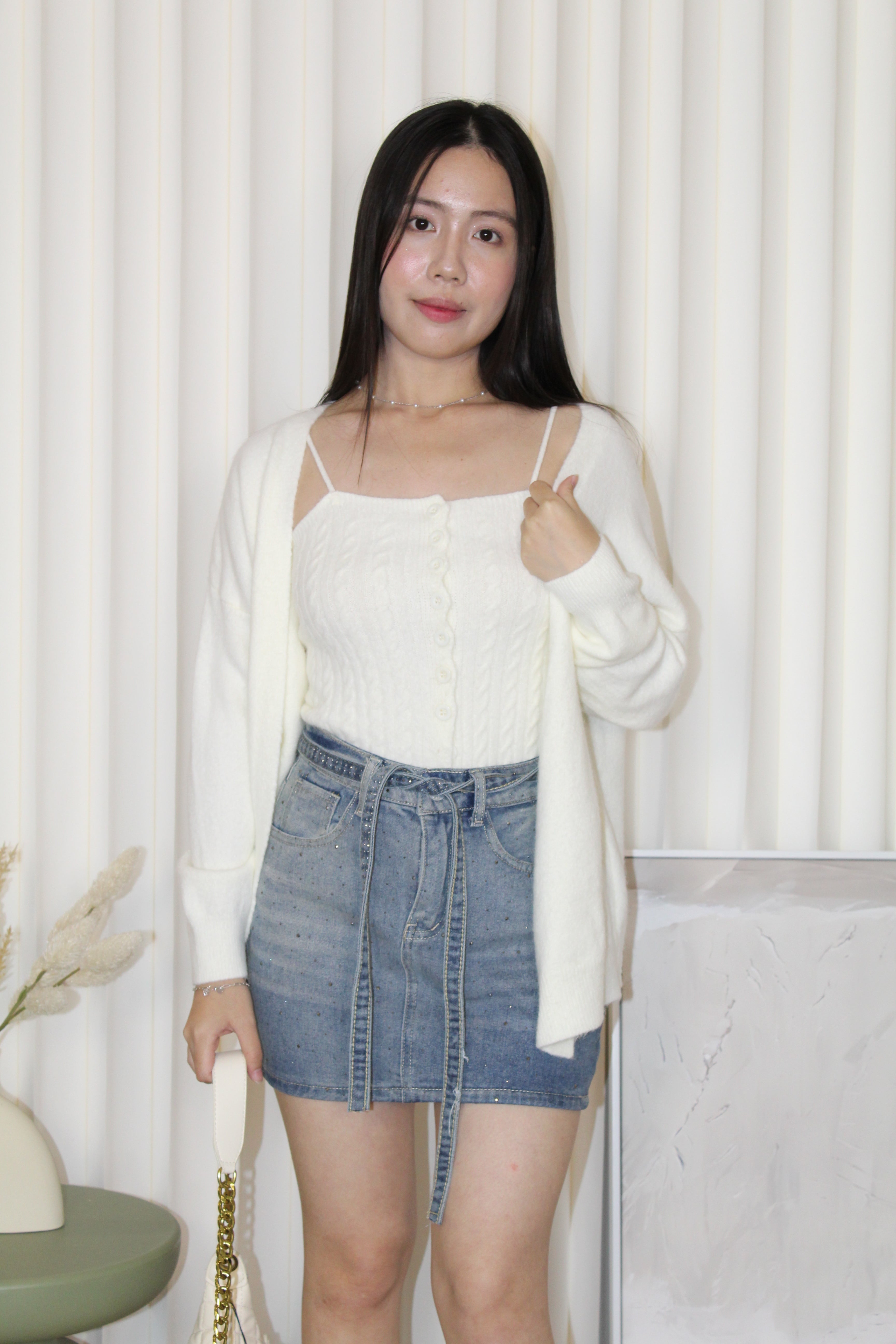 Peyton Denim Mini Skirt (Blue)