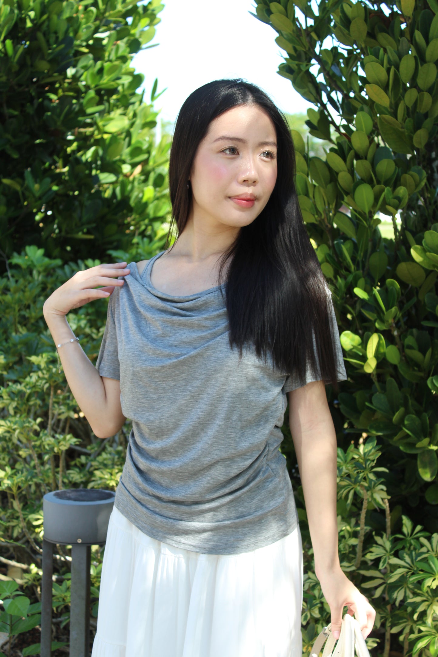 Yenesia Faux Two-Piece Top (White)