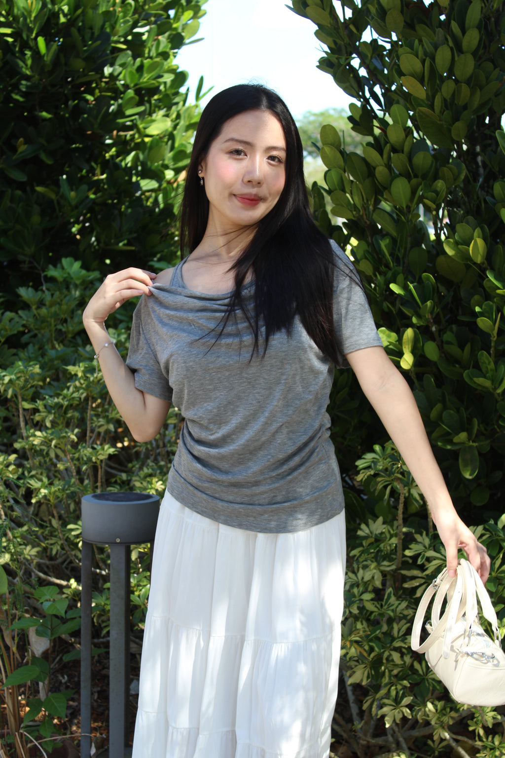Yenesia Faux Two-Piece Top (Grey)
