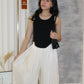 Talia Shimmer Wide Comfy Pants (Cream)