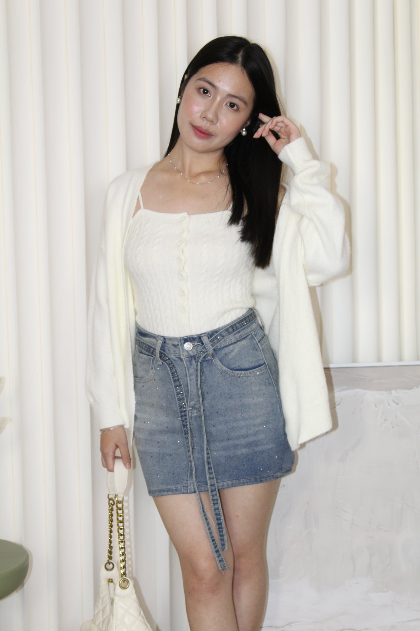 Peyton Denim Mini Skirt (Blue)