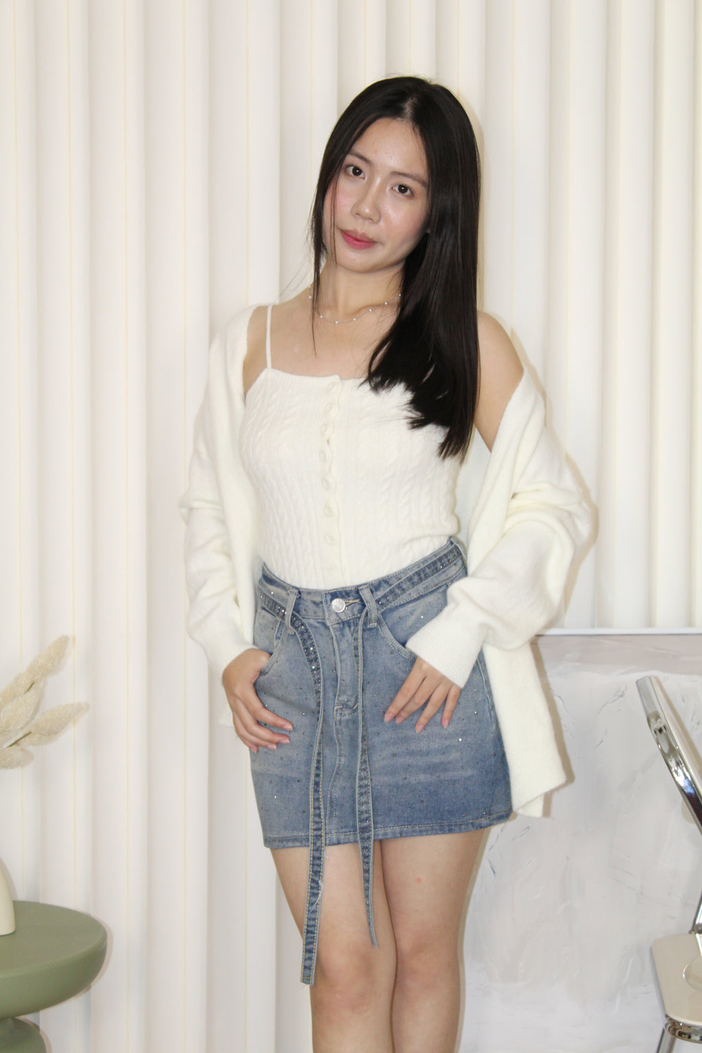 Peyton Denim Mini Skirt (Blue)