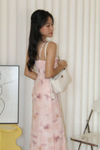 Ginnie Floral Mesh Midaxi Dress (Cream)