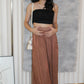 Talia Shimmer Wide Comfy Pants (Cream)